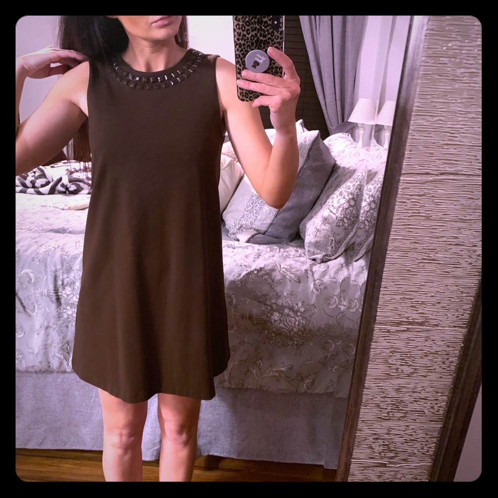 Chocolate brown shift dress